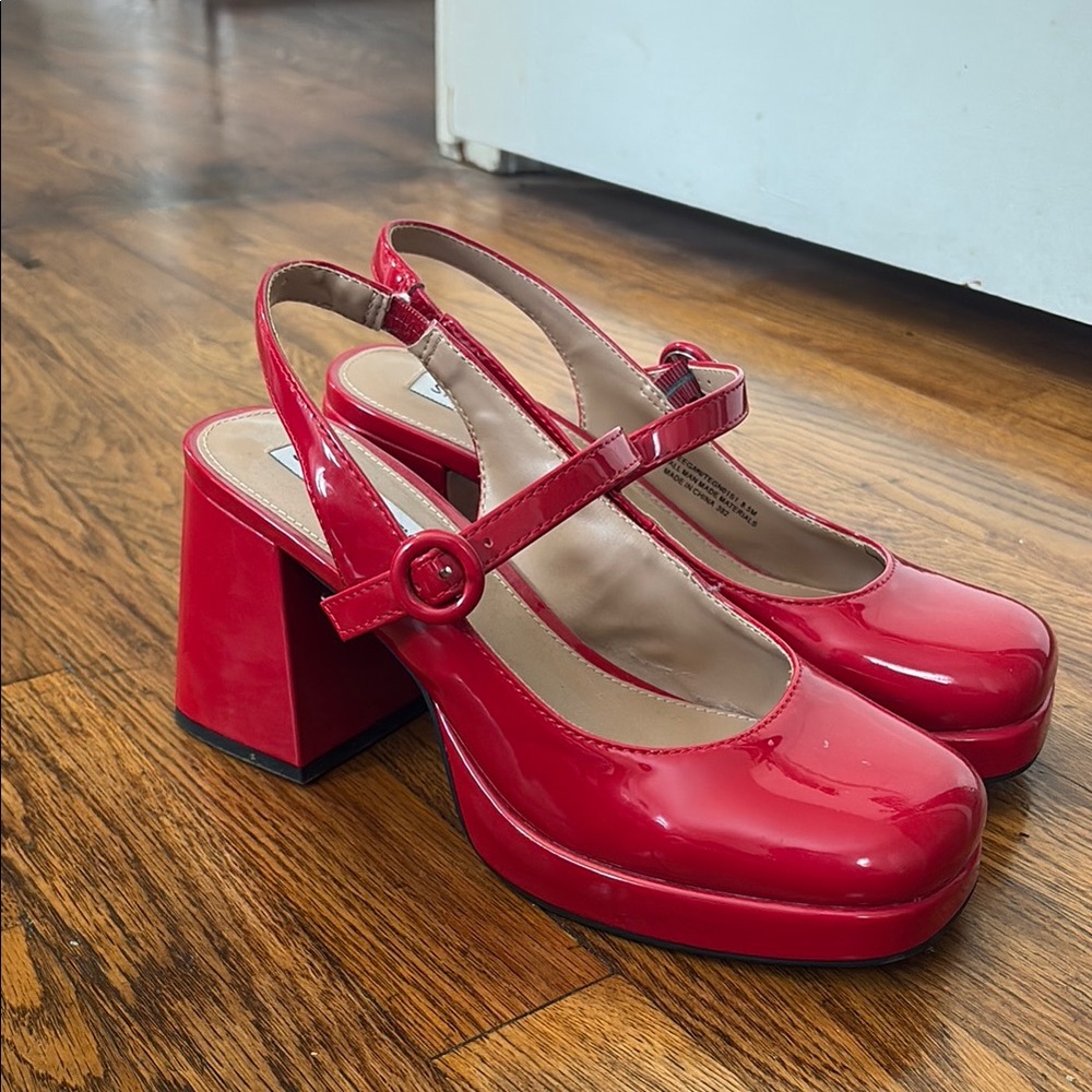 Steve Madden Red Platform Mary Janes